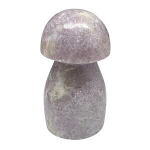 Lepidolite Mushroom Natural Stone Crystal Purple Hand Carved Decor Gift Carving